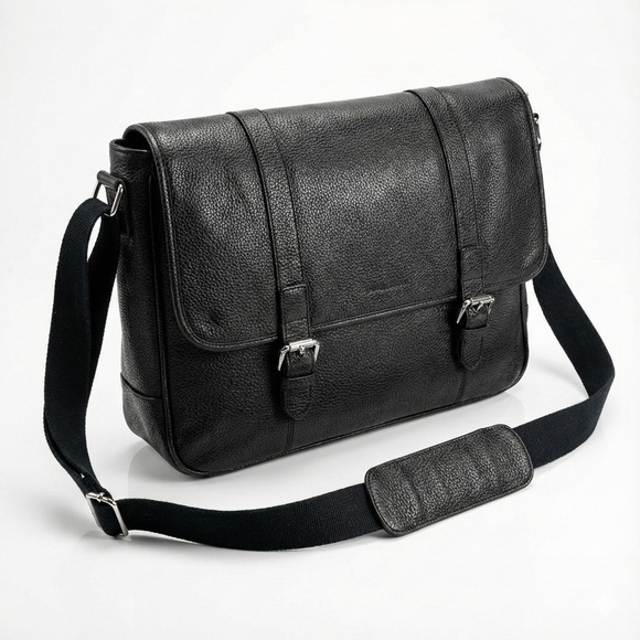 Cole Haan Other - Cole Haan Work Messenger Leather Crossbody Bag Black